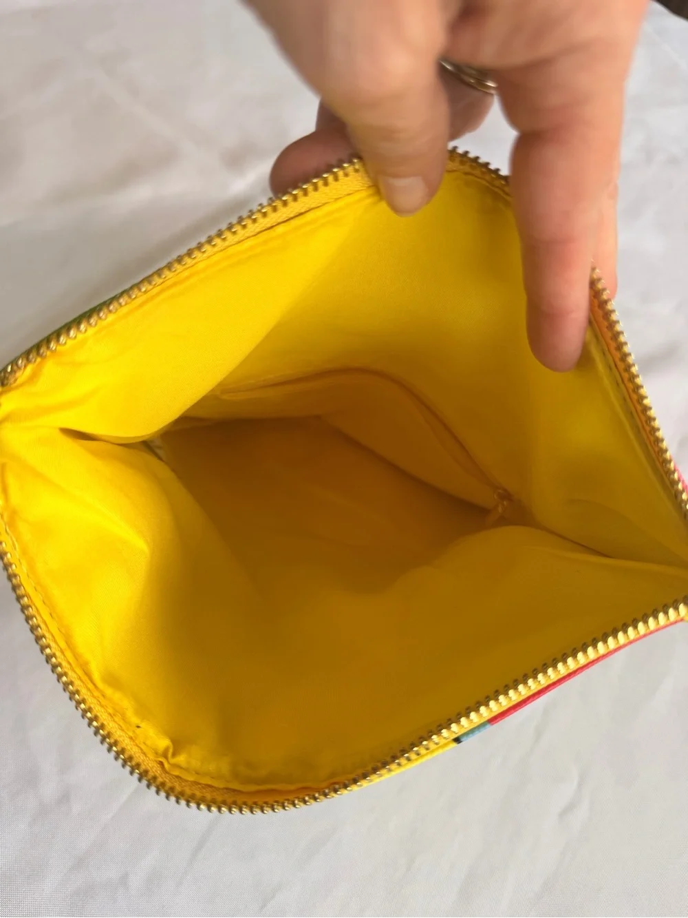 AKIRA Graffiti Multicolor Fold-Over Clutch Bold Letters Bright Yellow Interior
